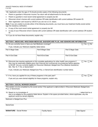 Form F-01187 Financial Need Statement - Wisconsin Hemophilia Home Care Program - Wisconsin, Page 2