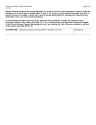 Form F-01187 Financial Need Statement - Wisconsin Hemophilia Home Care Program - Wisconsin, Page 5