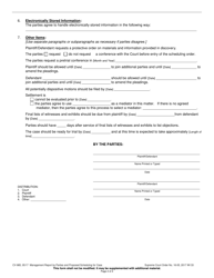 Form CV-985 Management Report by Parties and Proposed Scheduling for Case - Wisconsin, Page 2