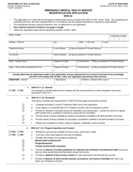 Document preview: Form F-00571 Emergency Mental Health Service Recertification Application - DHS 34 - Wisconsin