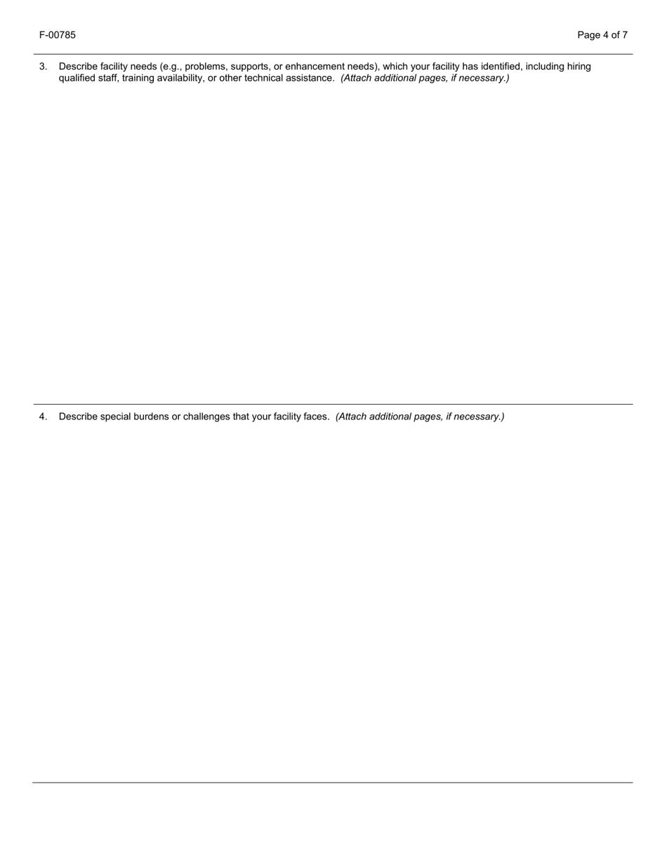 Form F-00785 Outpatient Mental Health Clinic Recertification Application - DHS 35 - Wisconsin, Page 4