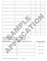 Form BE-001E Applicant Questionnaire and Affidavit - Sample - Wisconsin, Page 3