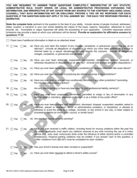 Form BE-001E Applicant Questionnaire and Affidavit - Sample - Wisconsin, Page 9