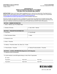 Form F-00805 Prior Authorization Drug Attachment for Multiple Sclerosis (Ms) Agents - Wisconsin