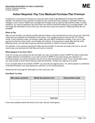 Document preview: Form F-00332 Medicaid Purchase Plan Premium Information/Payment - Wisconsin