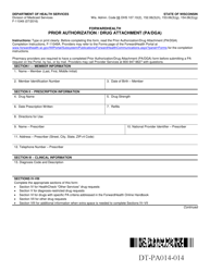 Document preview: Form F-11049 Prior Authorization/Drug Attachment (Pa/Dga) - Wisconsin