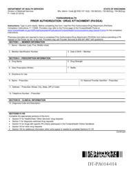 Form F-11049 Prior Authorization/Drug Attachment (Pa/Dga) - Wisconsin