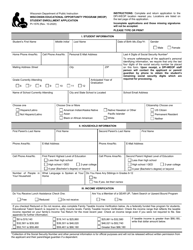 Document preview: Form PI-1576 Student Enrollment Application - Wisconsin Educational Opportunity Program (Weop) - Wisconsin