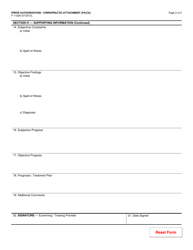 Form F-11029 Prior Authorization/Chiropractic Attachment (Pa/Ca) - Wisconsin, Page 2