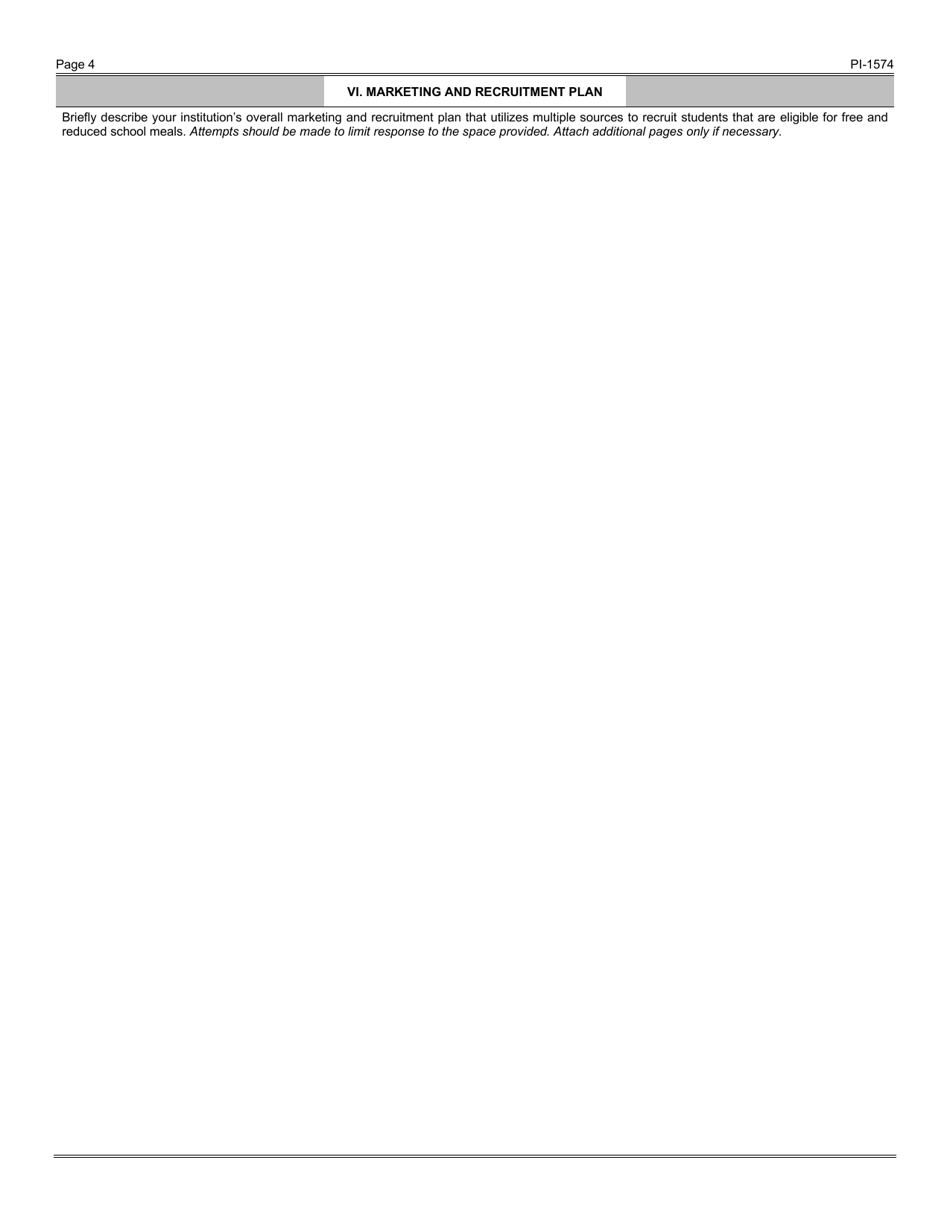 Form PI-1574 Proposal Application - Dpi Precollege Scholarship Program - Wisconsin, Page 4