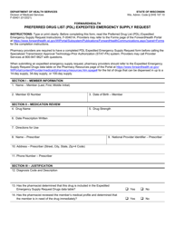 Document preview: Form F-00401 Preferred Drug List (Pdl) Expedited Emergency Supply Request - Wisconsin