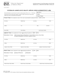 Form WDVA2453 Veterans Assistance Grant Application (Subsistence Aid) - Wisconsin, Page 2