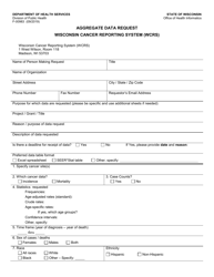 Form F-00983 Aggregate Data Request - Wisconsin Cancer Reporting System (Wcrs) - Wisconsin, Page 2