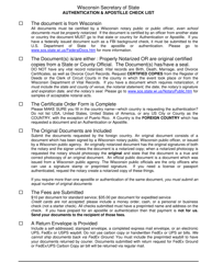 Authentication and Apostille Certificate Order Form - Wisconsin, Page 4