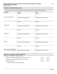 Form F-00556 Prior Authorization Drug Attachment for Antipsychotic Drugs for Children 8 Years of Age and Younger - Wisconsin, Page 3