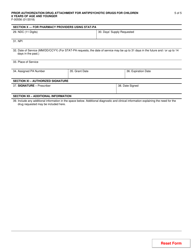Form F-00556 Prior Authorization Drug Attachment for Antipsychotic Drugs for Children 8 Years of Age and Younger - Wisconsin, Page 5