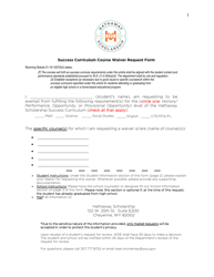 &quot;Success Curriculum Course Waiver Request Form&quot; - Wyoming