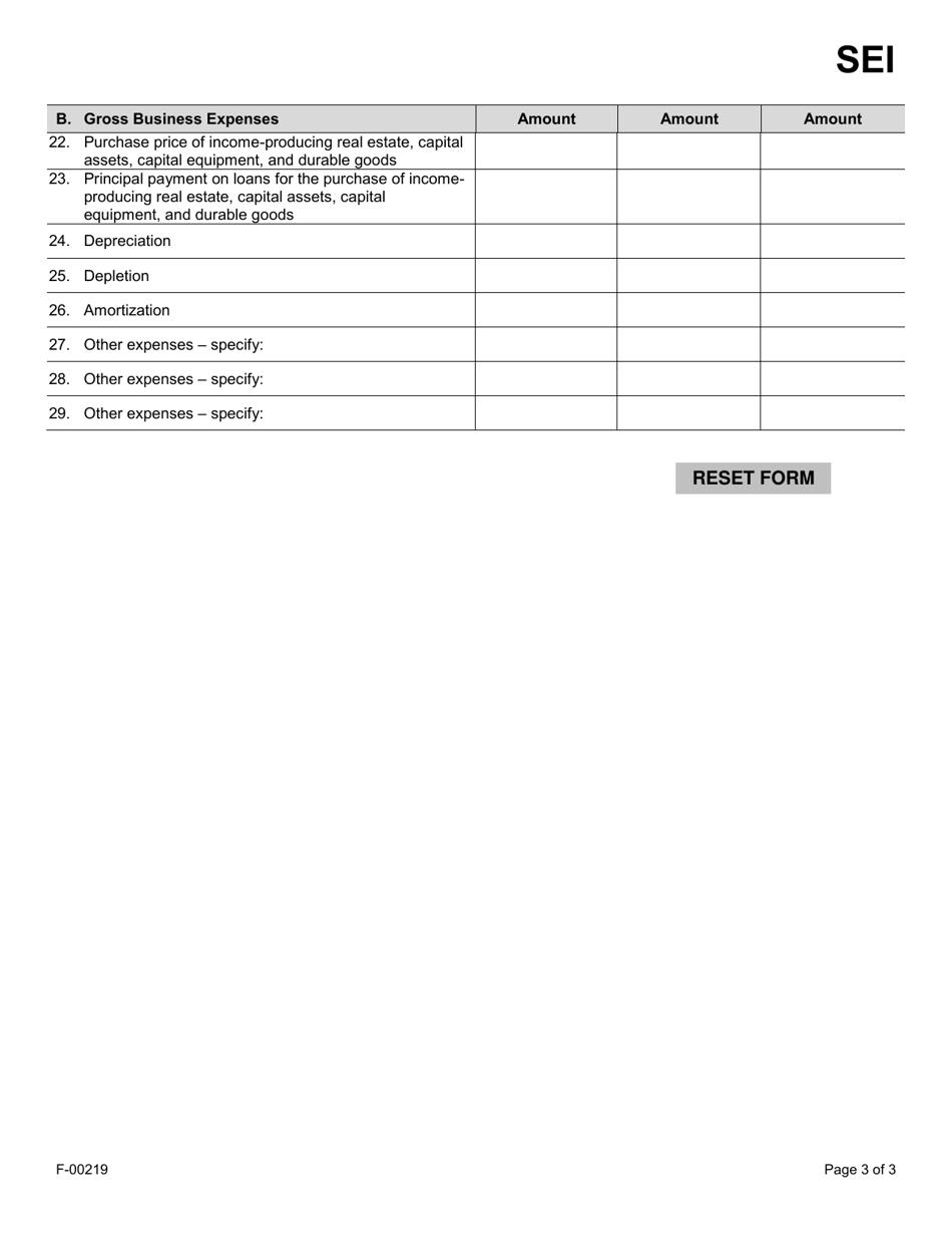Form F00219 Fill Out, Sign Online and Download Fillable PDF