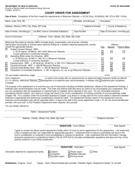 Document preview: Form F-20933 Court Order for Assessment - Wisconsin