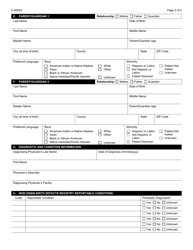 Form F-40054 Confidential Birth Defects Registry Report - Wisconsin, Page 2