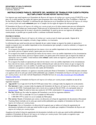 Instrucciones para Formulario F-00107 Reporte Del Ingreso De Trabajo Por Cuenta Propia - Wisconsin (Spanish)