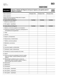 Formulario F-00107 Reporte Del Ingreso De Trabajo Por Cuenta Propia - Wisconsin (Spanish), Page 2
