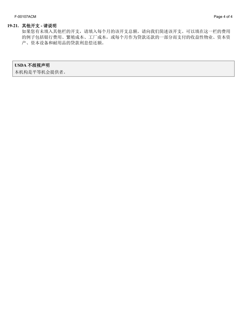 Instructions for Form F-00107 Self-employment Income Report - Wisconsin (Mandarin (Chinese)), Page 4