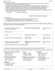 Formulario F-43025 Documento De Donacion De Organos Autorizacion Para La Donacion De Organos Y Tejidos - Wisconsin (Spanish), Page 2