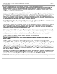 Form F-01185 Wisconsin Adult Cystic Fibrosis Program Application - Wisconsin, Page 4