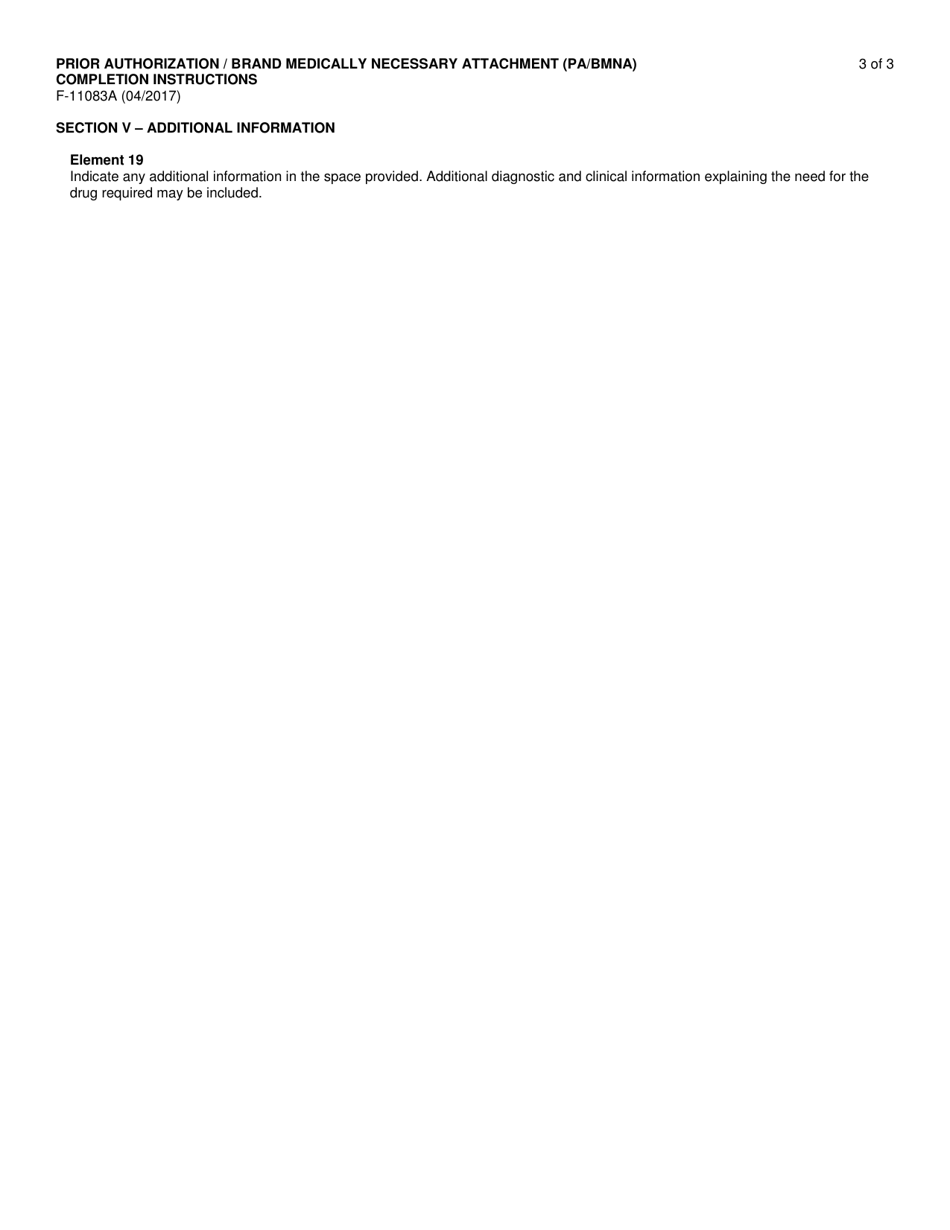 Instructions for Form F-11083 Prior Authorization / Brand Medically Necessary Attachment (Pa / Bmna) - Wisconsin, Page 3