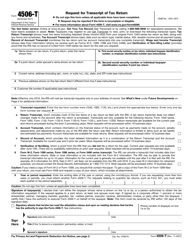 IRS Form 4506-T &quot;Request for Transcript of Tax Return&quot;