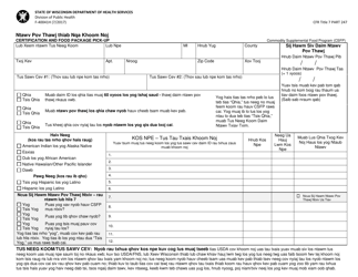 Document preview: Form F-40041 Certification and Food Package Pick-Up - Wisconsin (Hmong)
