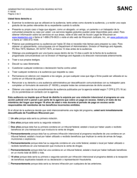 Formulario F-16038 Aviso De Audiencia Administrativa De Descalificacion - Wisconsin (Spanish), Page 2