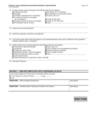 Formulario F-01105 Cuestionario De Embarazo - Programa De Coordinacion De Cuidado Prenatal - Wisconsin (Spanish), Page 3