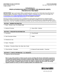 Form F-02667 Prior Authorization Drug Attachment for Headache Agents, Preventative Treatment - Wisconsin