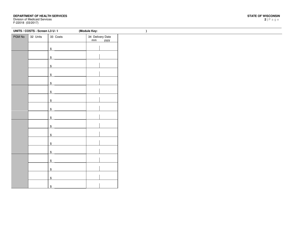 Form F-22018 Hsrs Long-Term Support Module - Module Type a - Wisconsin, Page 2