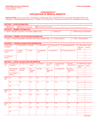 Document preview: Form F-01234 Explanation of Medical Benefits - Wisconsin