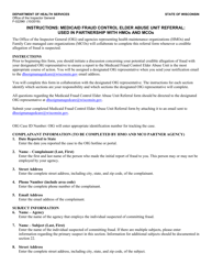 Document preview: Instructions for Form F-02296 Medicaid Fraud Control Elder Abuse Unit Referral: Used in Partnership With HMOs and Mcos - Wisconsin