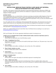 Instructions for Form F-02296 Medicaid Fraud Control Elder Abuse Unit Referral: Used in Partnership With HMOs and Mcos - Wisconsin