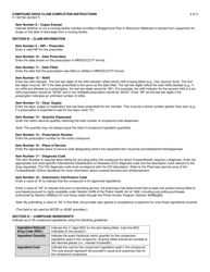 Instructions for Form F-13073 Compound Drug Claim - Wisconsin, Page 2