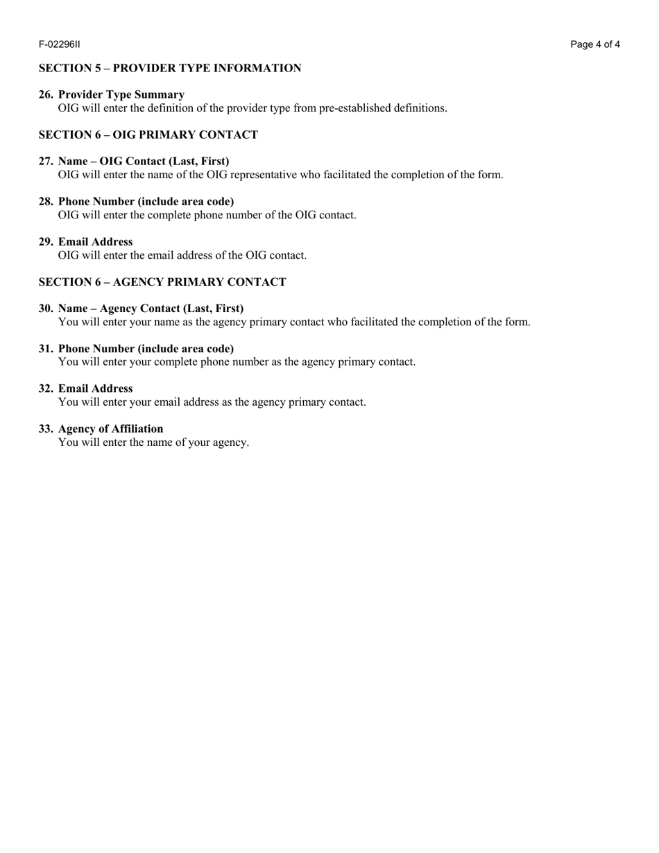 Instructions for Form F-02296 Medicaid Fraud Control Elder Abuse Unit Referral: Used in Partnership With Iris - Wisconsin, Page 4