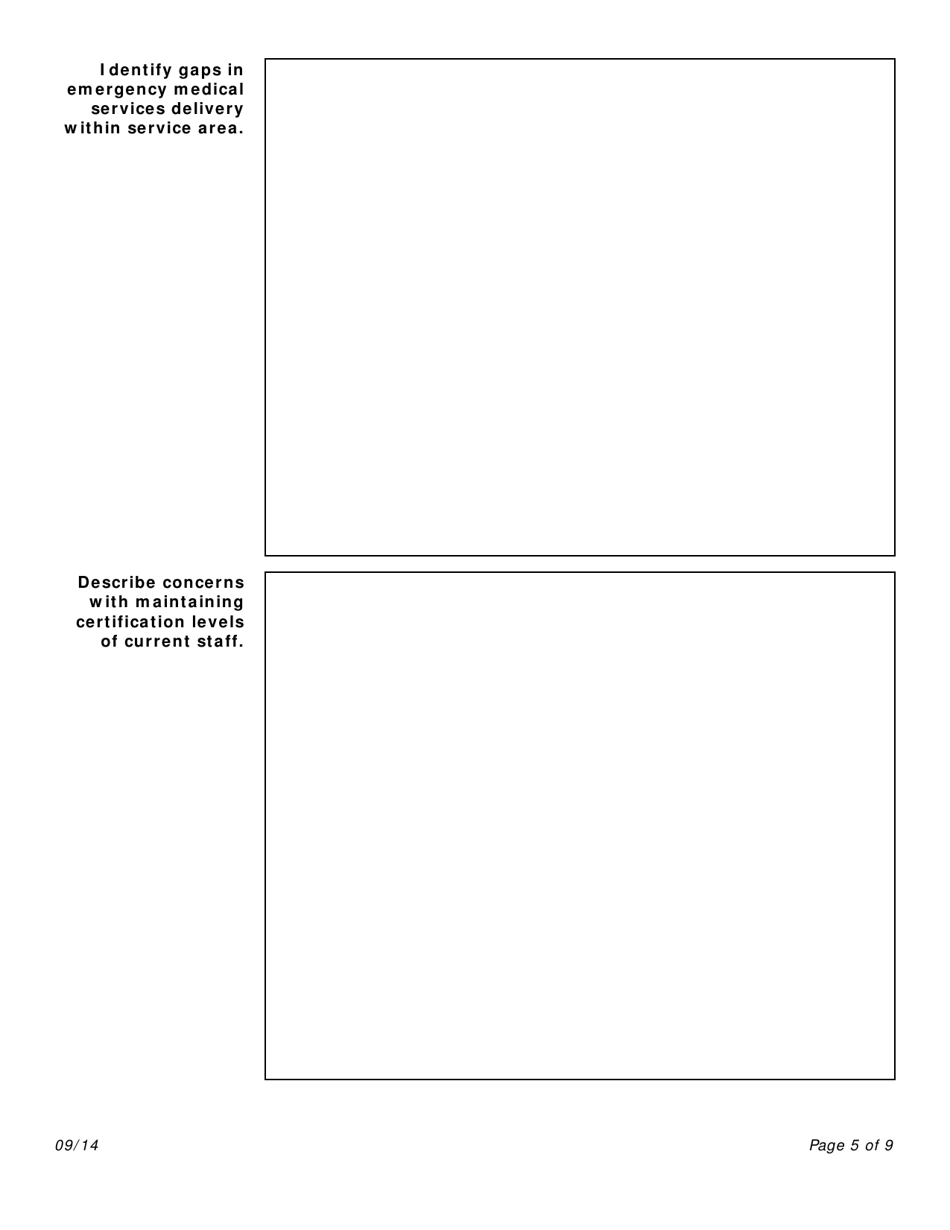 Emergency Medical Services (EMS) Needs Assessment Grant - EMS Agency Addendum - Wyoming, Page 5