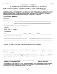Form SS-26 AGENT Application for Child &amp; Adult Abuse/Neglect Central Registry Screen - Wyoming, Page 2