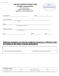 Form WLD150 &quot;Mailing Address Change Form&quot; - Wyoming