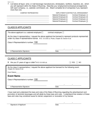 Form WLD-5 Industry Representative License Application - Wyoming, Page 2