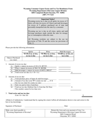 Wyoming Consumer Liquor Excise and Use Tax Remittance Form - Wyoming, Page 2