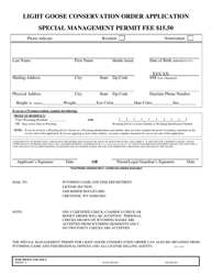 Light Goose Conservation Order Application - Wyoming