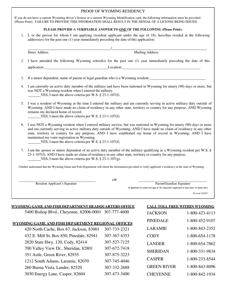 Lifetime License and Lifetime Conservation Stamp Application - Wyoming, Page 2