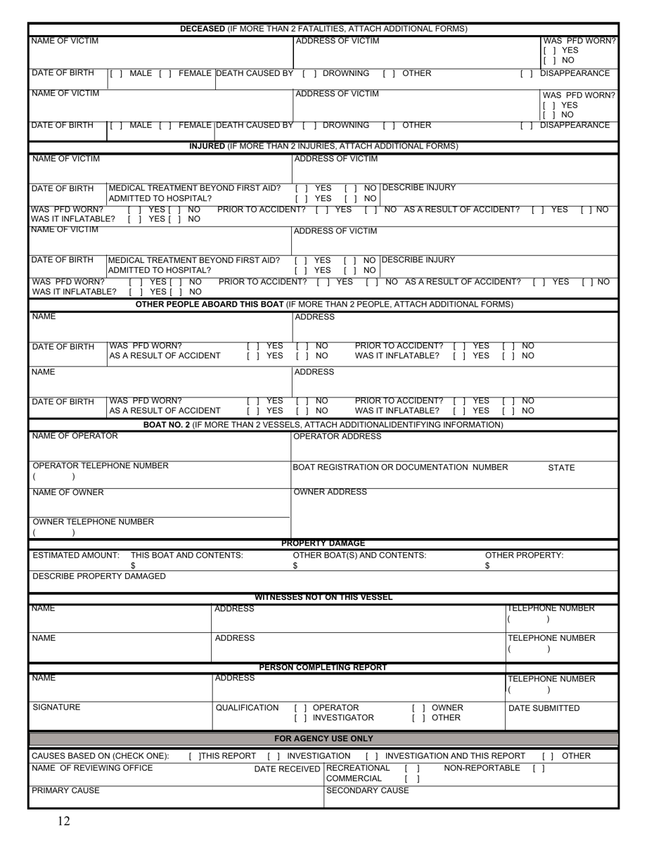 Watercraft Accident Report - Wyoming, Page 3