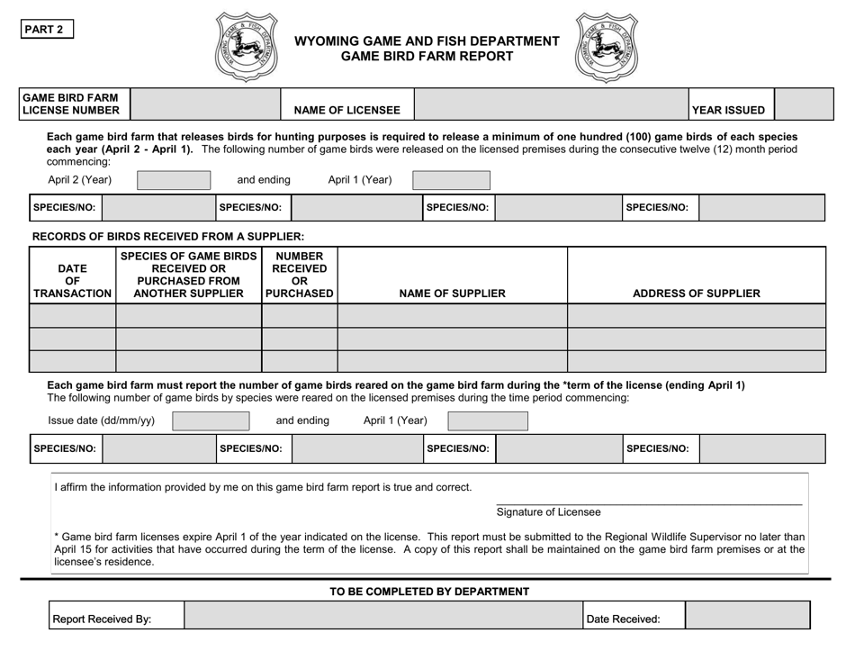 Game Bird Farm Report - Wyoming, Page 3